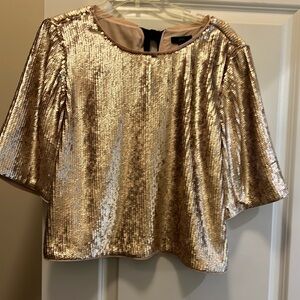 J. Crew Metallic Gold Sequin Blouse